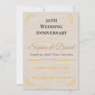 Invitation pour le 50e anniversaire Célébration