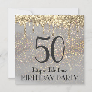 invitation pour le 50e anniversaire de faux sparkl
