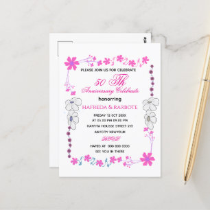 Invitation pour le 50e Anniversaire, Mariage Anniv
