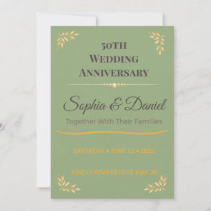 Invitation pour le 50e Anniversaire   Romance Élég