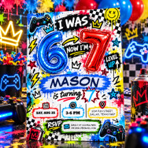 Invitation pour le 7e anniversaire, J'avais 6 ans