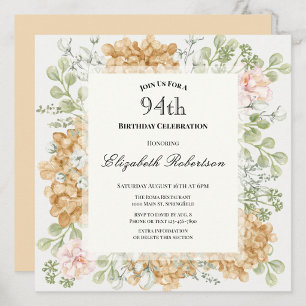 Invitation pour le 94e anniversaire dans des coule
