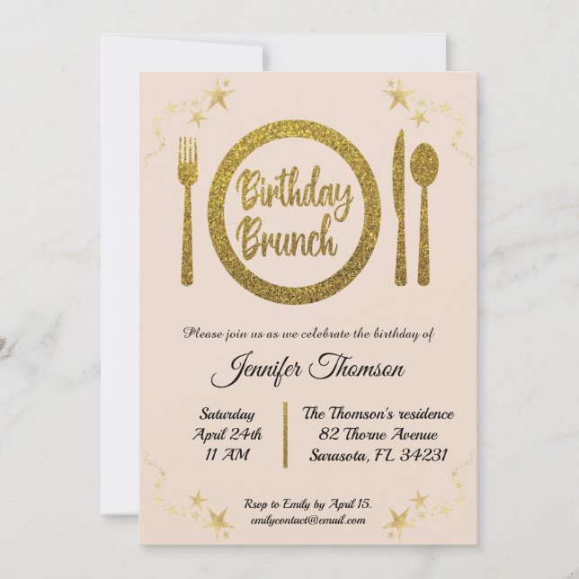 Invitation pour le brunch d'anniversaire (Devant)
