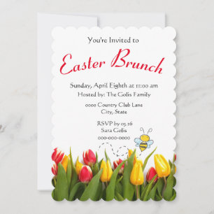 Invitation pour le brunch de Pâques avec des tulip