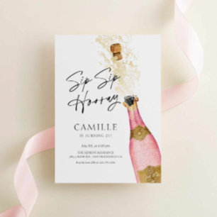 Invitation pour le champagne Sip Sip Hooray 21ème
