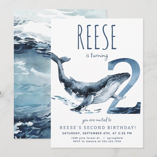 Invitation pour le deuxième anniversaire de la bal (Devant / Derrière)