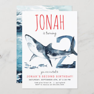 Invitation pour le deuxième anniversaire de requin