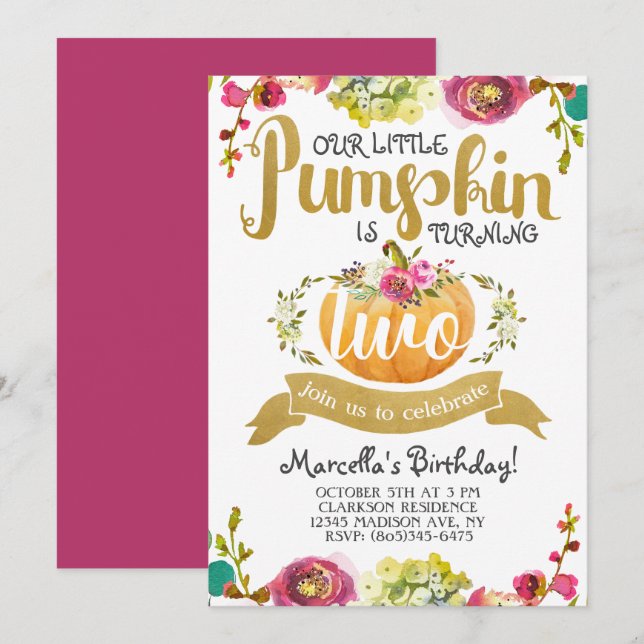 Invitation pour le deuxième anniversaire du petit  (Devant / Derrière)