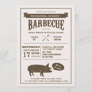 Invitation pour le dîner de Mariage du barbecue