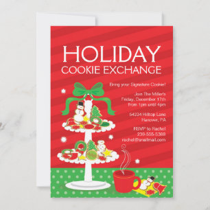Invitation pour le dîner de Noël d'échange de bisc