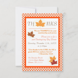 Invitation pour le dîner de Thanksgiving 3x5 - Feu