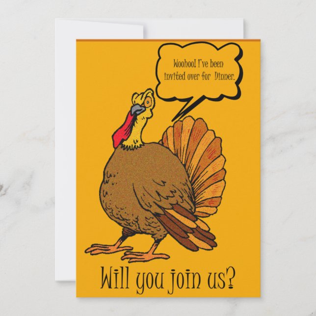 Invitation pour le dîner de Thanksgiving - Funny T (Devant)