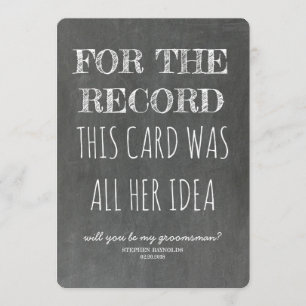 Invitation Pour le dossier Amusant Groomsman Proposition