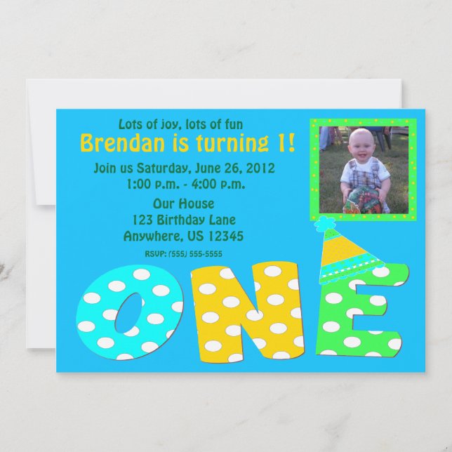 Invitation pour le premier anniversaire (Devant)