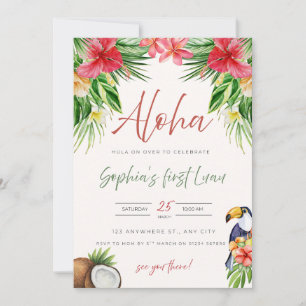 Invitation pour le premier anniversaire - Aloha