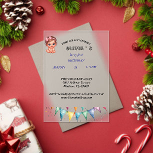 Invitation pour le premier anniversaire aux fruits