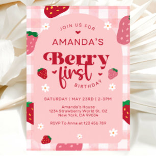 Invitation pour le premier anniversaire aux fruits