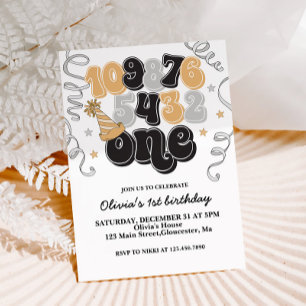 Invitation pour le premier anniversaire avec compt