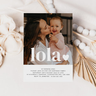 Invitation pour le premier anniversaire avec nom e