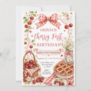 Invitation pour le premier anniversaire Cherry Swe