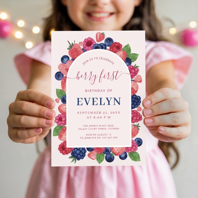 Invitation pour le premier anniversaire de bébé fi (Créateur téléchargé)