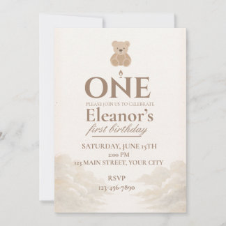 Invitation pour le premier anniversaire de Boho Te