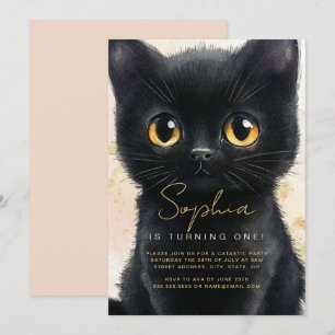 Invitation pour le premier anniversaire de chat no