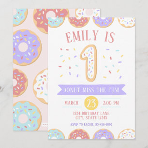 Invitation pour le premier anniversaire de Donut