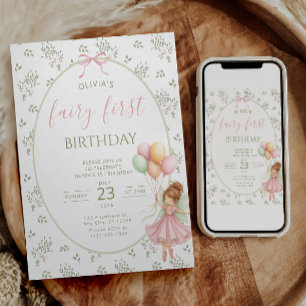Invitation pour le premier anniversaire de fée Fil