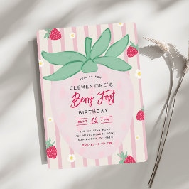 Invitation pour le premier anniversaire de fraise