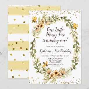 Invitation pour le premier anniversaire de Honey B