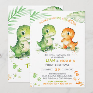 Invitation pour le premier anniversaire de jumeaux