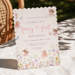 Invitation pour le premier anniversaire de la fée
