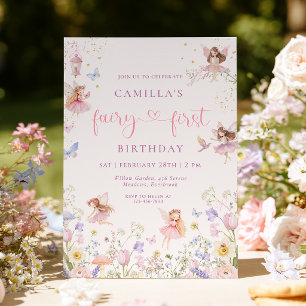 Invitation pour le premier anniversaire de la fée
