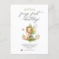 Invitation pour le premier anniversaire de la fée