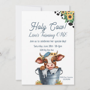 Invitation pour le premier anniversaire de la vach