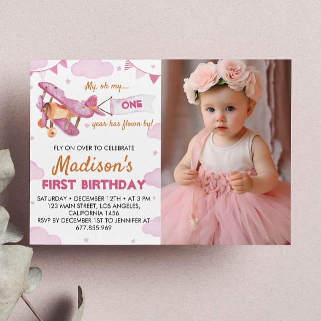 Invitation pour le premier anniversaire de l'avion (Créateur téléchargé)