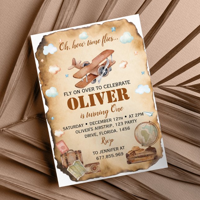 Invitation pour le premier anniversaire de l'avion (Créateur téléchargé)
