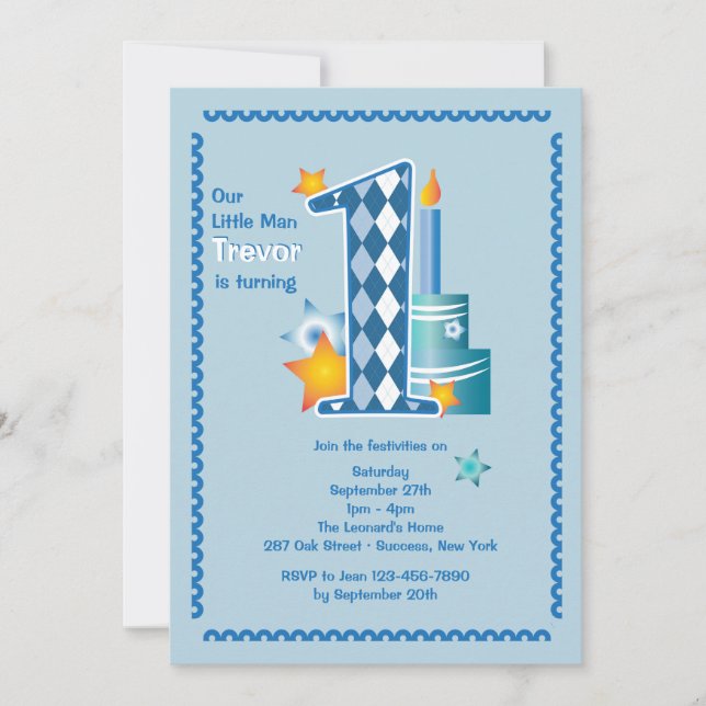 Invitation pour le premier anniversaire de Little  (Devant)