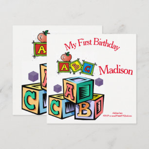 invitation pour le premier anniversaire de naissan