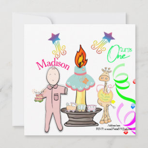 invitation pour le premier anniversaire de naissan