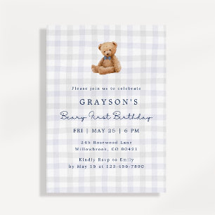 Invitation pour le premier anniversaire de Nounour