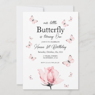 Invitation pour le premier anniversaire de papillo