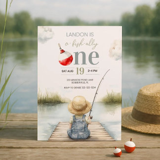 Invitation pour le premier anniversaire de pêche «