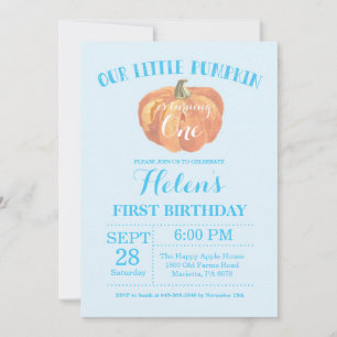 Invitation pour le premier anniversaire de Pumpkin
