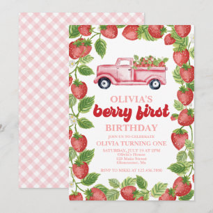 Invitation pour le premier anniversaire de Strawbe