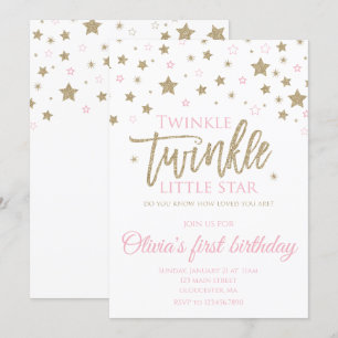 Invitation pour le premier anniversaire de Twinkle
