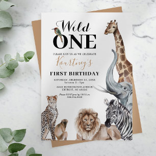 Invitation pour le premier anniversaire de Wild On