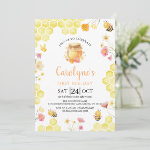 Invitation pour le premier anniversaire de Wildflo