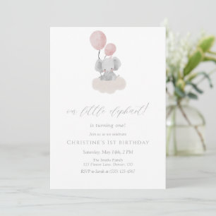 Invitation pour le premier anniversaire d'éléphant